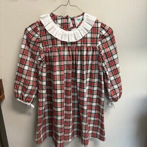 Shrimp & Grits Kids Holiday Plaid Dress Long Sleeve Size 7